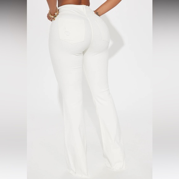 White Stretch Flare Jeans - Picture 4 of 4